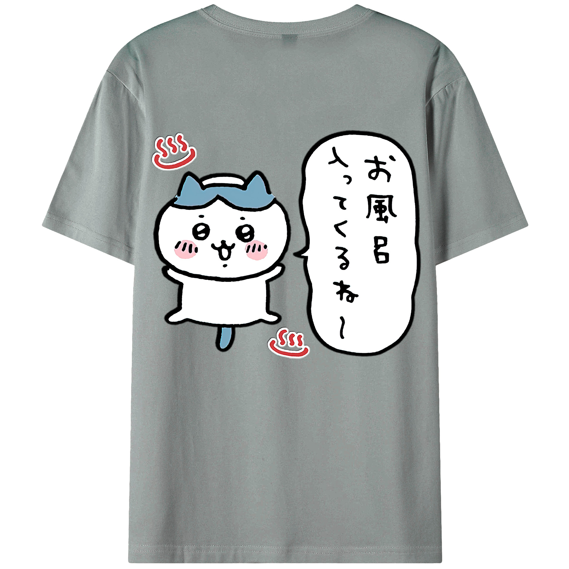 （画像用） ちいかわ ハチワレ Chii-kawa hachiware 綿100％ メンズ半袖Tシャツ（バックプリント） 通気性
